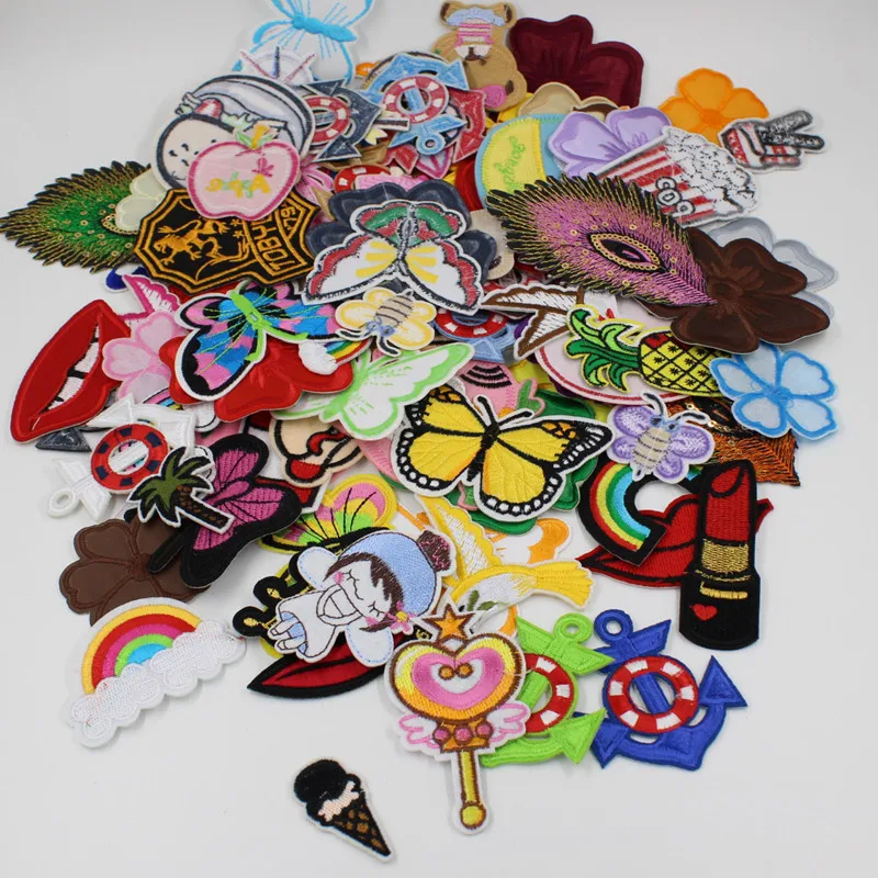 10/20 teile/los Zufall Mixed Patch Set Eisen Nähen Auf Patches Cartoon Nette Bestickt Applique Patches Für Kleidung Patch aufkleber