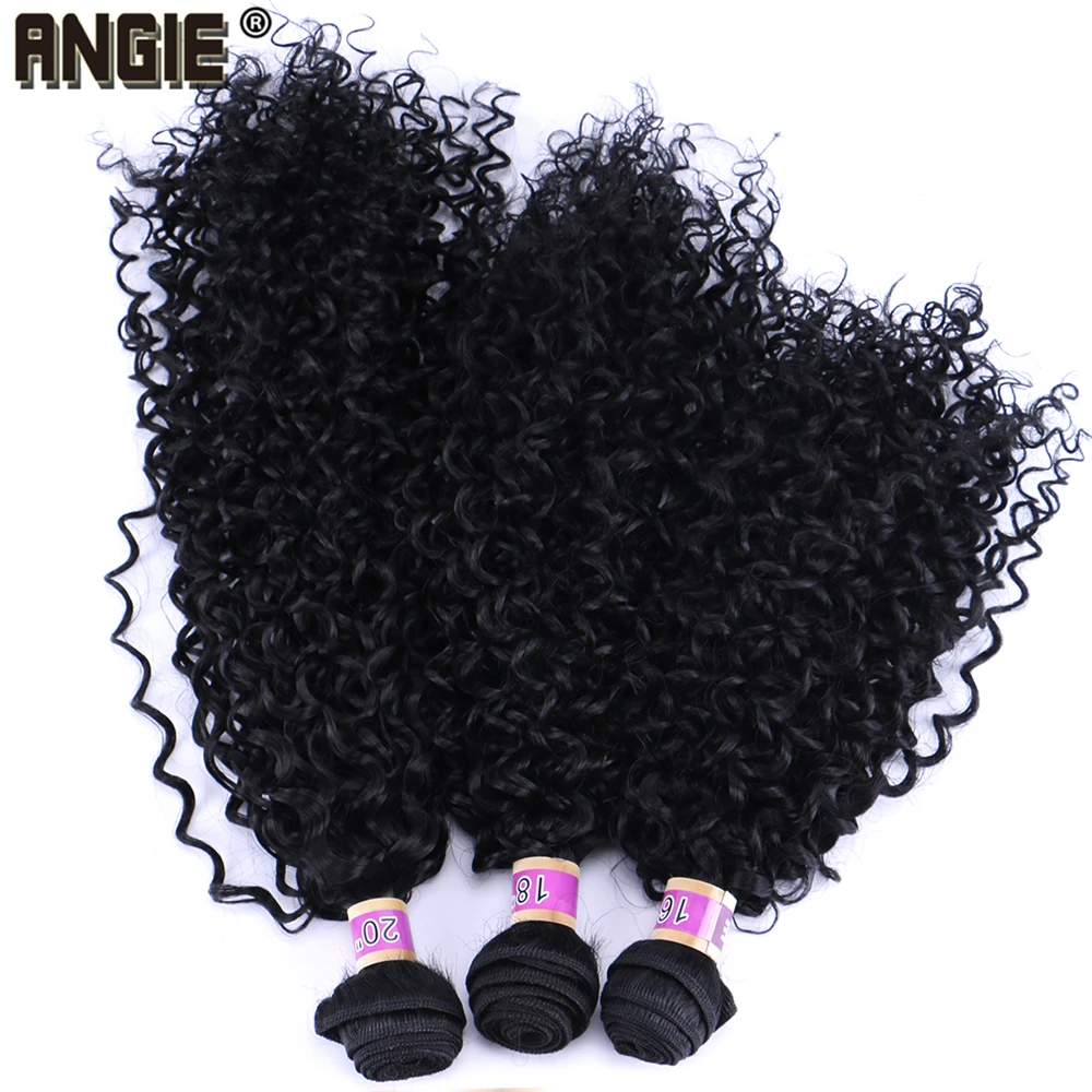 Kinky Curly Hair Weave Bundles High Temperature Synthetic Hair Extensions for Black Women