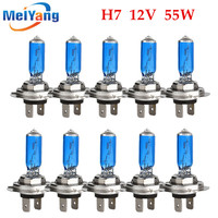 10pcs H7 55W 12V Super Bright White Fog Lights Halogen Bulb High Power Headlights Lamp Car Source parking auto