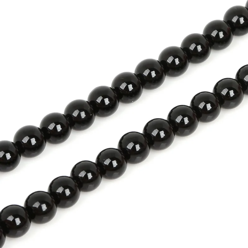 High Quality Nature Black  Round Ball Stone Bead Dyed 15\