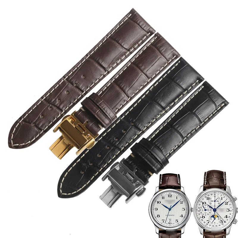 

WENTULA Watchbands for Longines Master Collection L2 L4 Cow leather watch band Leather strap L2.628/L2.673