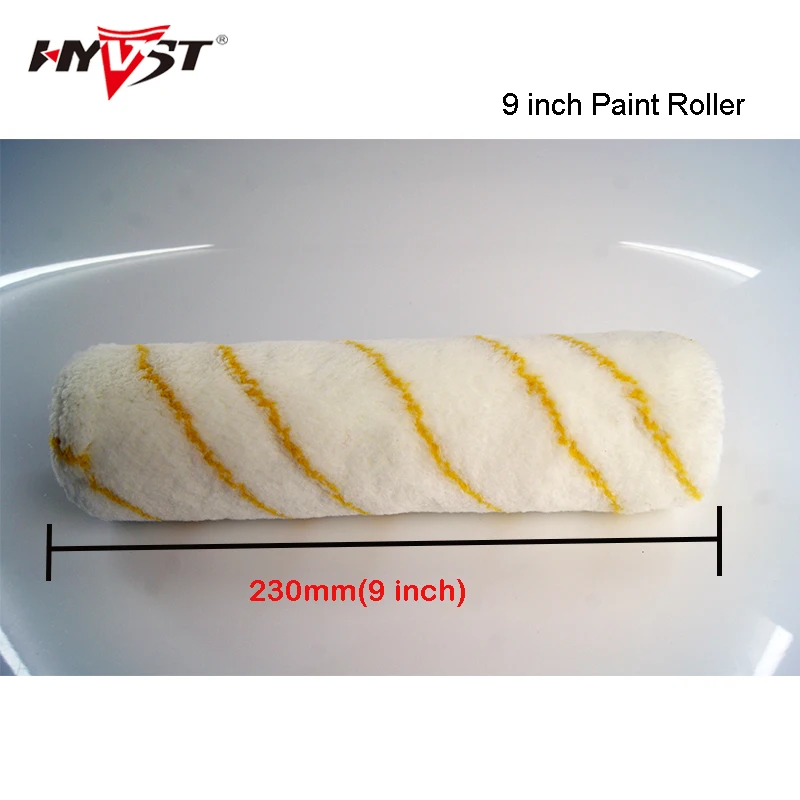 Paint roller head (9 inch) with yellow stripe brush  Suitable for airless paint roller SR300 and 6-8mm rod size Plain roller