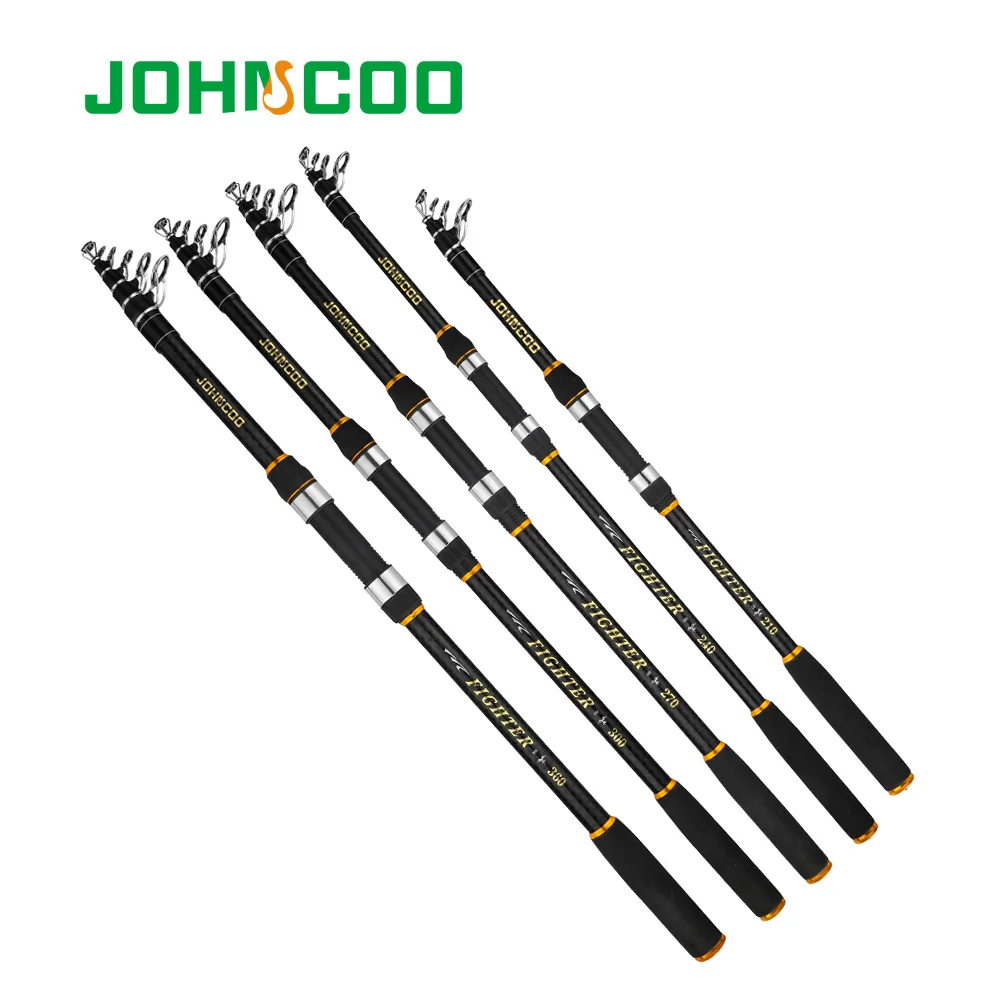 

Телескопическая удочка JOHNCOO FIGHTER, 40-80 г, спиннинговое удилище 2,1, 2,4, 2,7, 3,0 м, портативная морская удочка, длинное кастинговое удилище из углеродного волокнаспиннинг для рыбалки