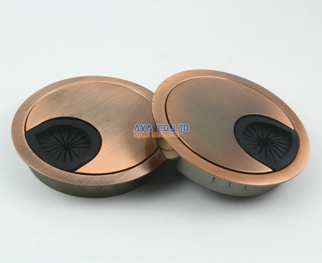 

4 Pieces 60mm Metal Computer Desk Table Cable Hole Cover Wire Grommet / Antique Copper Color