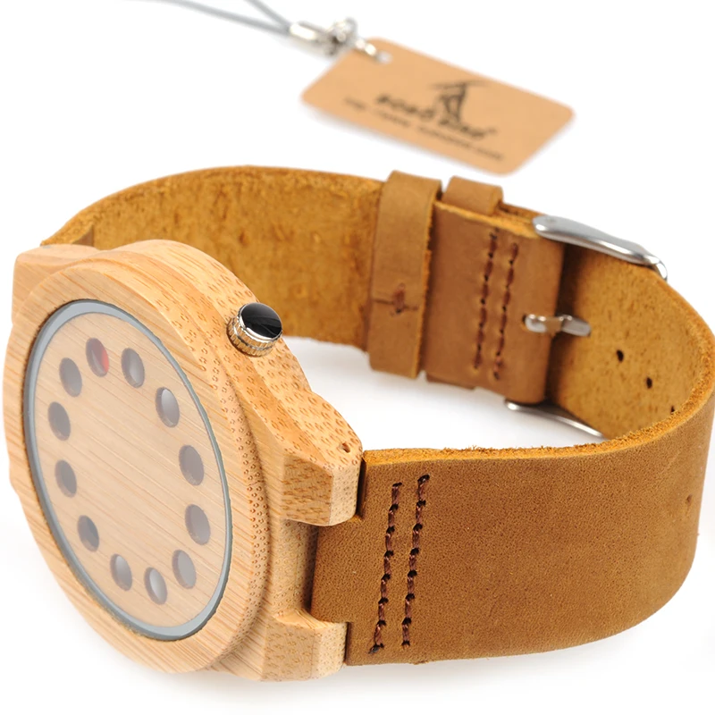 reloj hombre BOBO BIRD Men Watch Bamboo Quartz Watches Luxury Brand Design Wood Wristwatches Special Custom Gift for Men W-D08