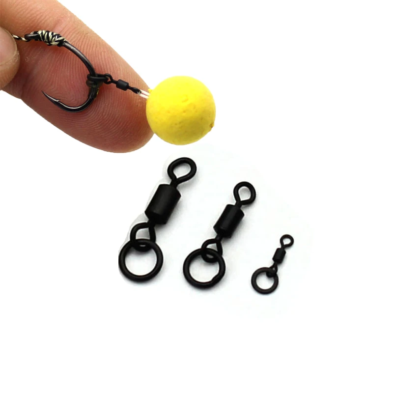 

100PCS Carp Fishing Hooks Rings Swivel with Ring Quick Change Swivels for Carp Fishing Accessories Fishing Terminal Tackle Pesca