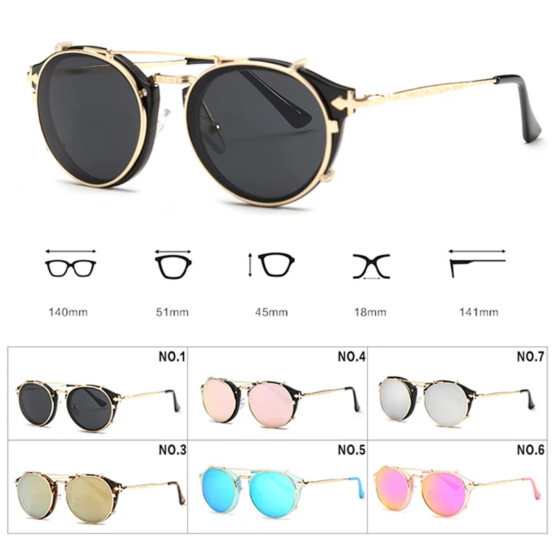 Psacss NEW Vintage Steampunk Sunglasses Women Men 2019 Fashion Brand Designer Metal High Quality Sun Glasses Mirror UV400 oculos