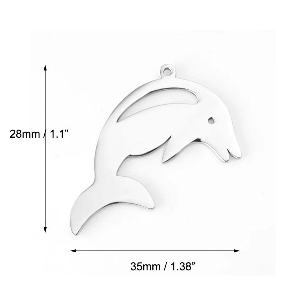 100pcs DIY animal jewelry cute little dolphin necklace Pendant charms high polish stainless steel wholesale price pendants