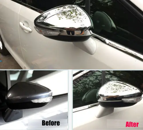 1 زوج/2 قطعة كروم الجانب الباب الخلفي مرآة الرؤية غطاء الكسوة صالح ل 2014 2015 سيتروين C4L C4 L