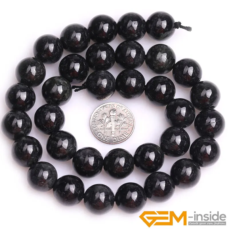Natural Stone Black Jades Semi-Precious Stone Round Beads For Jewelry Making Strand 15 inch DIY Bracelet Jewelry Bead 6mm 8mm
