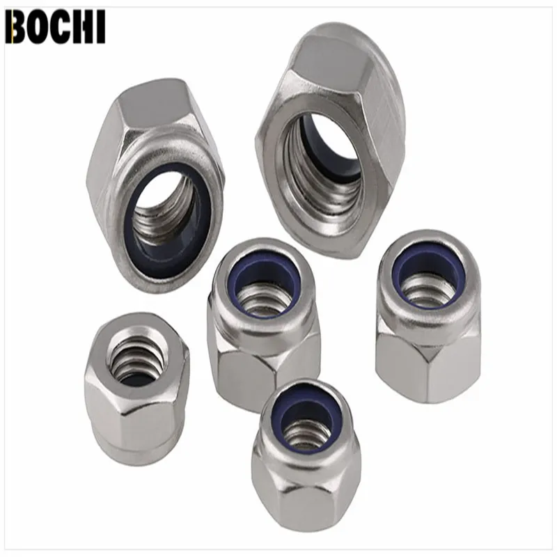 

40PCS DIN985 M6/M8 Nylon Lock nut,Locking nut,Self lock nut, 316/304/201 Stainless Steel Self Locking Hex Nuts