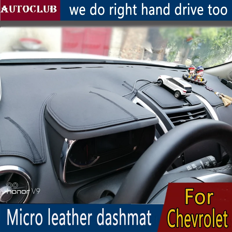 For Chevrolet Camaro Sail Aveo LovaRV Captiva Trax Tracker Equinox Leather Dashmat Dashboard Cover Pad Dash Mat Sun Shade Carpet