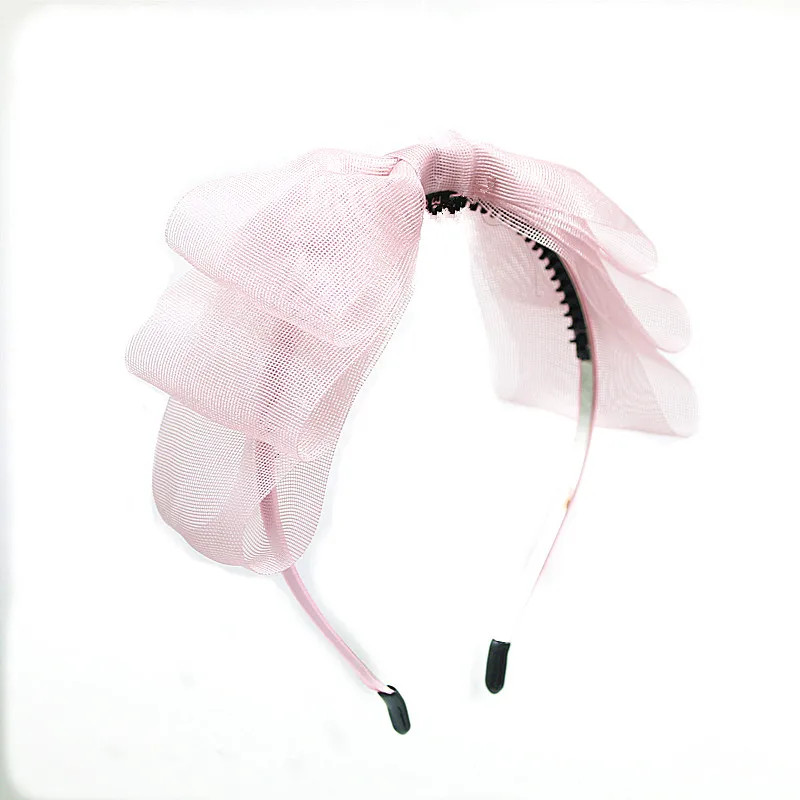 Tule rígido feminino Headband, arco de 3 camadas Hairband, acessórios de cabelo, verão, novo