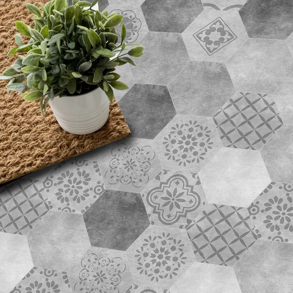 Funlife 30pcs new imitation cement tile floor porch living room Nordic wall stickers waterproof non-slip self adhesive DB087