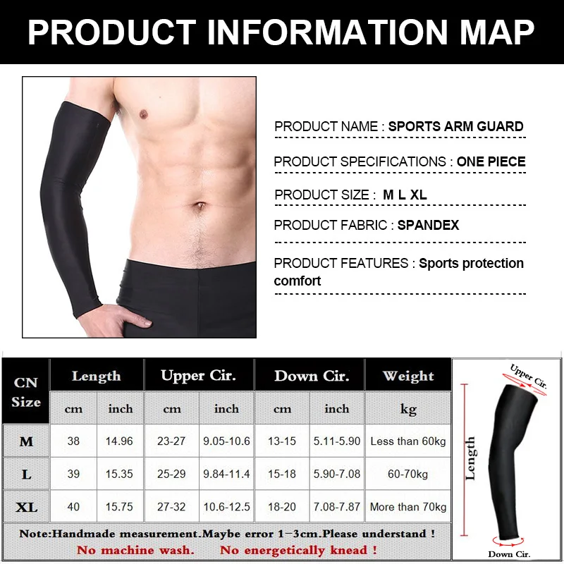 1 PCS Basketball Arm Sleeves Lengthen Breathable Compression Arm Warmers Cycling Running Sunscreen Protection Arm Elbow Support