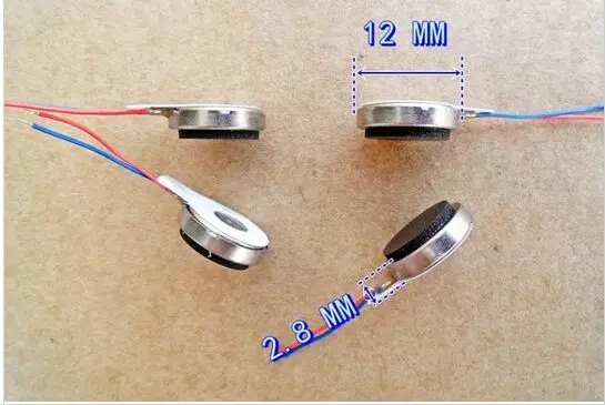 100pcs/lot 12MM*2.8 MM Micro Button / coin / pancake Type Vibration Motor 2 V-5 V High Magnetic and Vibratory sensation