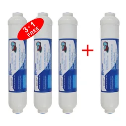 Cartuchos de filtro de agua de carbón activado en línea para sistema de ósmosis inversa, refrigerador y cafetera, 10 