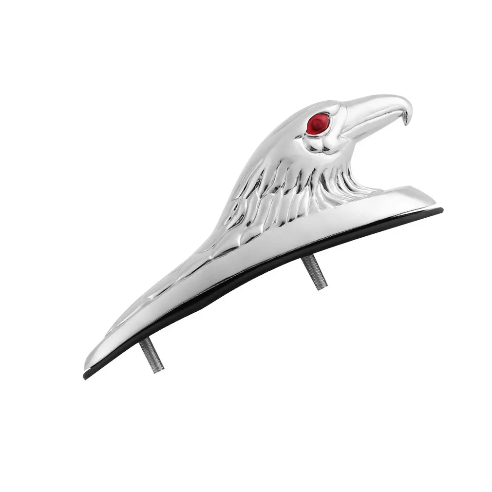 

Chrome Eagle Head Shape Design ATV Front Fender Frame Ornament Front Fender Accent Piece for Motorcycle Motorbike Car Bonnet
