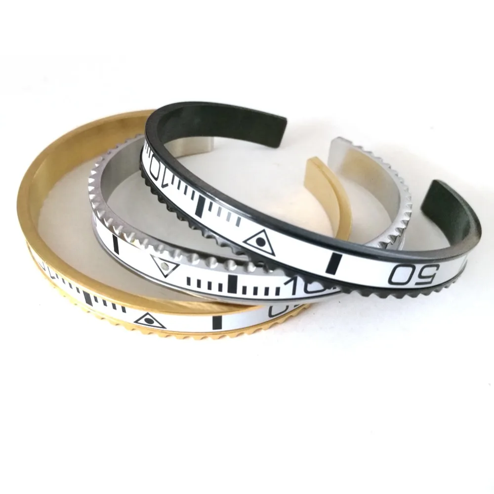 

BC Dial Steel White Speedometer bracelet cuff man stainless Steel Bangle pulseiras bracelets & bangles 316l Stainless Steel Gift