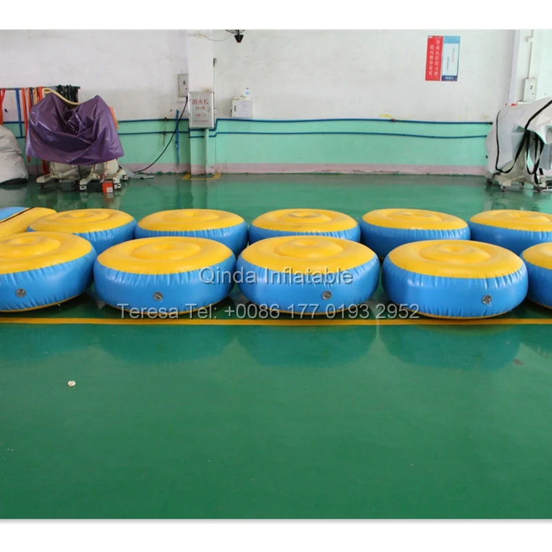 1m Diameter Inflatable Floating Water Toy Running Road Wiggle Bridge For Inflatable Water Park