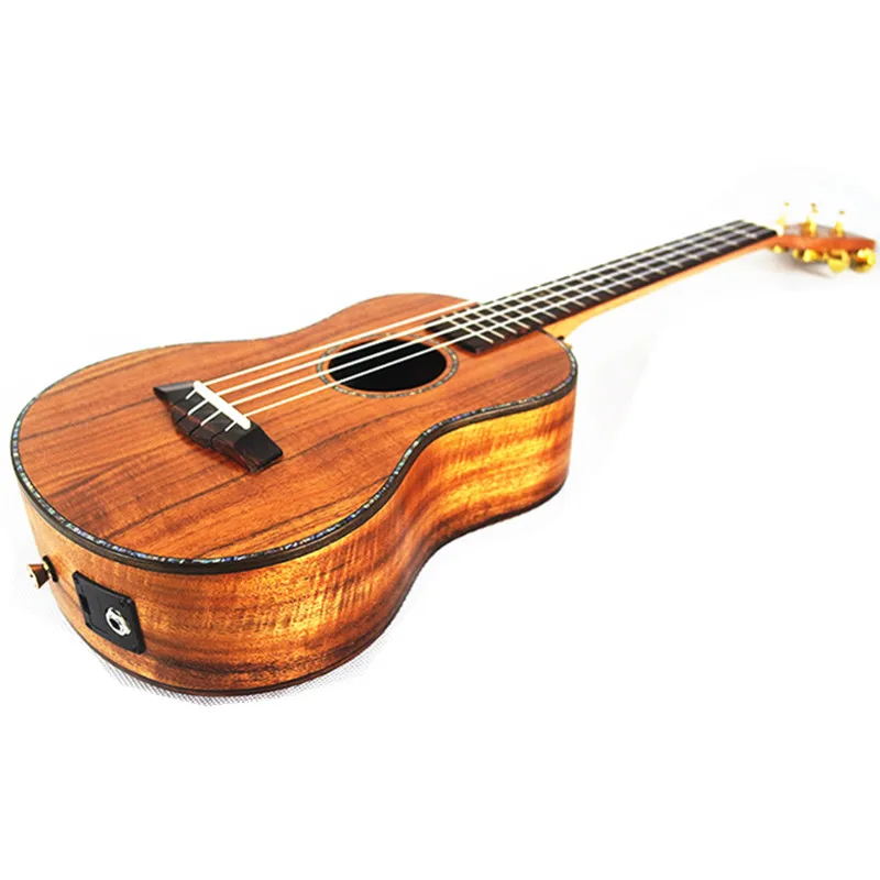 

26" High Quality Ukulele All Solid Wood 4 strings Hawaiian Guitar Sweet Acacia wood KOA Electric Ukelele with Pickup EQ