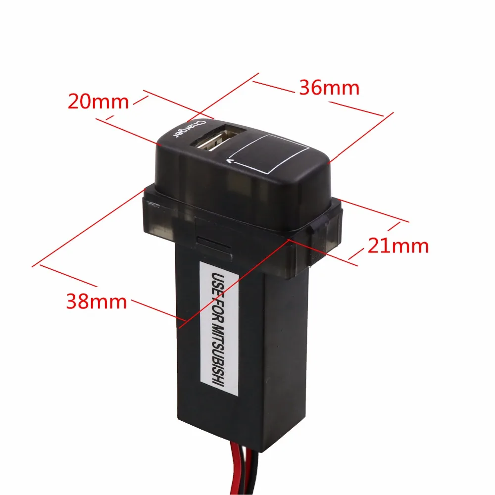 Car Voltmeter, USB Charge Port (5V 2.1A), Battery Monitor for Mitsubishi, ASX, Lancer, Outlander, Pajero