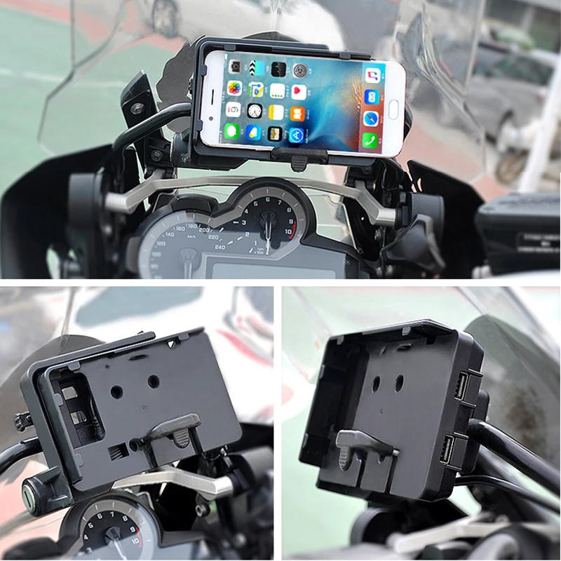 

2018 New For BMW R1200GS LC 2013-On Mobile Phone Navigation Bracket For GARMIN USB Phone Charging R1200 GS ADVENTURE ADV 12MM