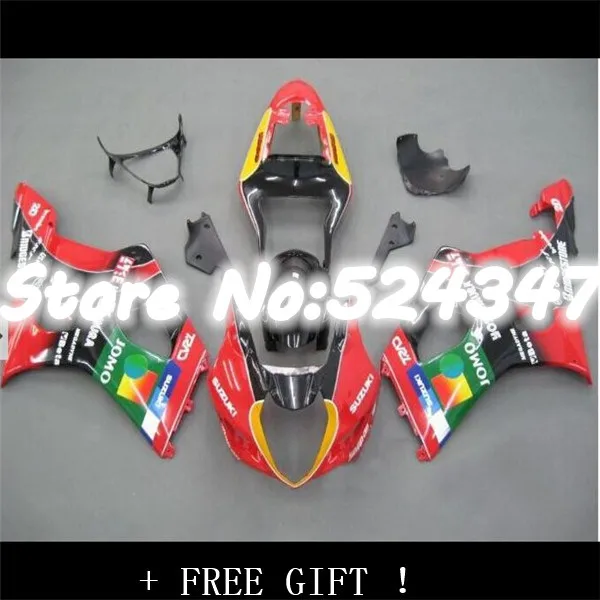 Hey-Hey-For K3  GSX-R1000 03-04 GSX R1000 2003 2004 JOMO RED GSXR 1000 612 GSXR1000 K3 03 04  RED BLACK Full Fairing