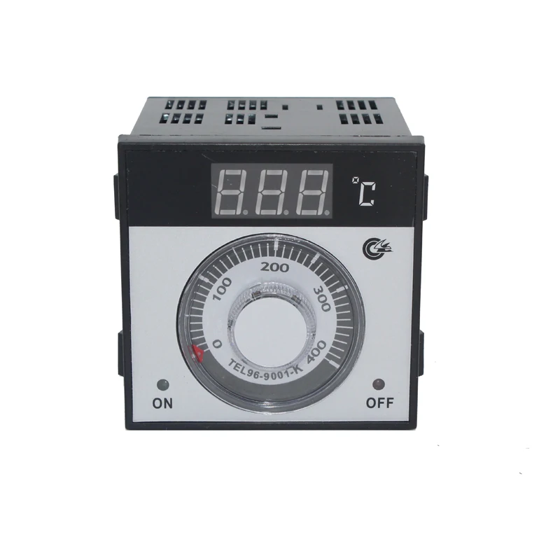 Termostato digital de 96x96mm, medidor de panel de temperatura con perilla K, controlador de temperatura flapjack para horno de TEL96-9001-K de 0 a 400 grados