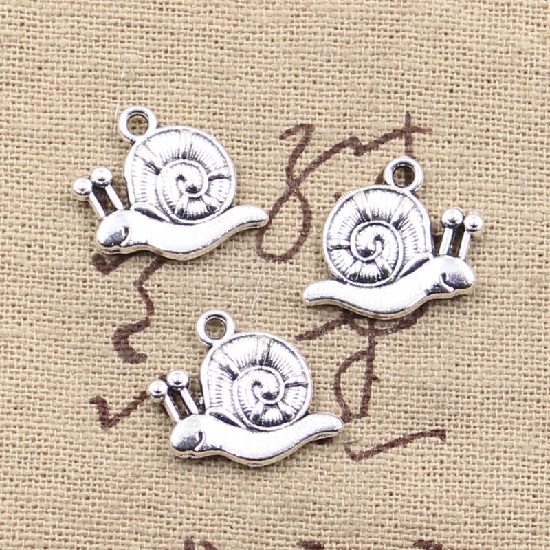 15pcs Charms Snail 17x18mm Antique Pendant fit,Vintage Tibetan Bronze Silver Color finding,DIY For Bracelet Necklace