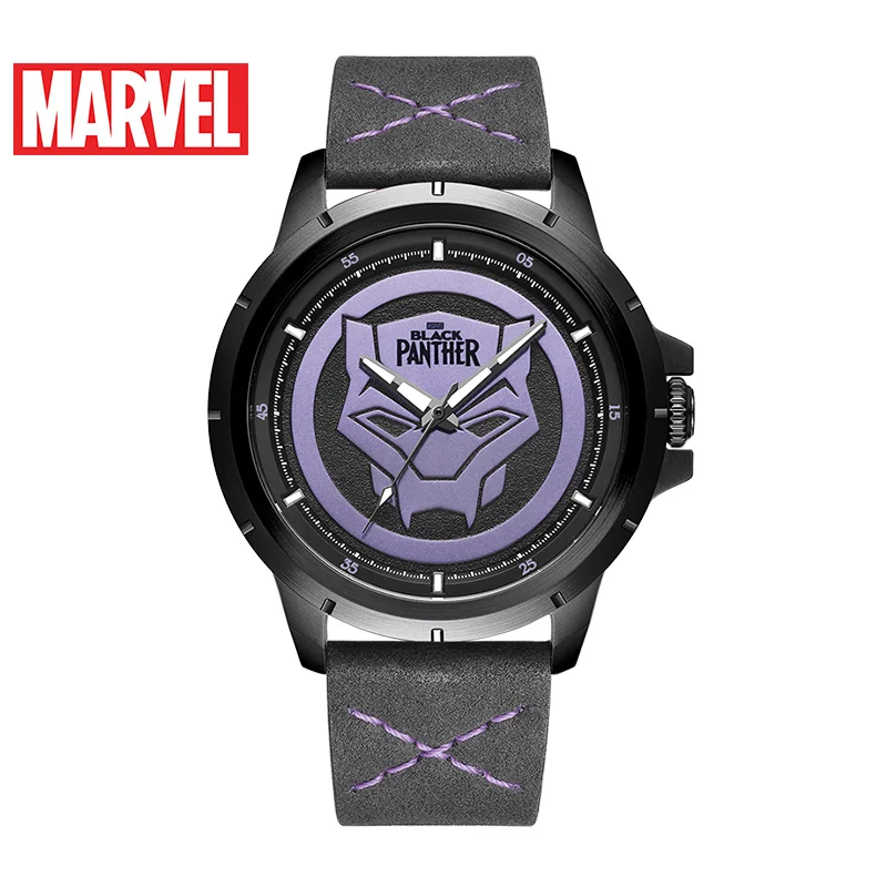 official Genuine Marvel BLACK PANTHER men quartz Watches 50m waterproof stainless steel leather Limited Version M-9036