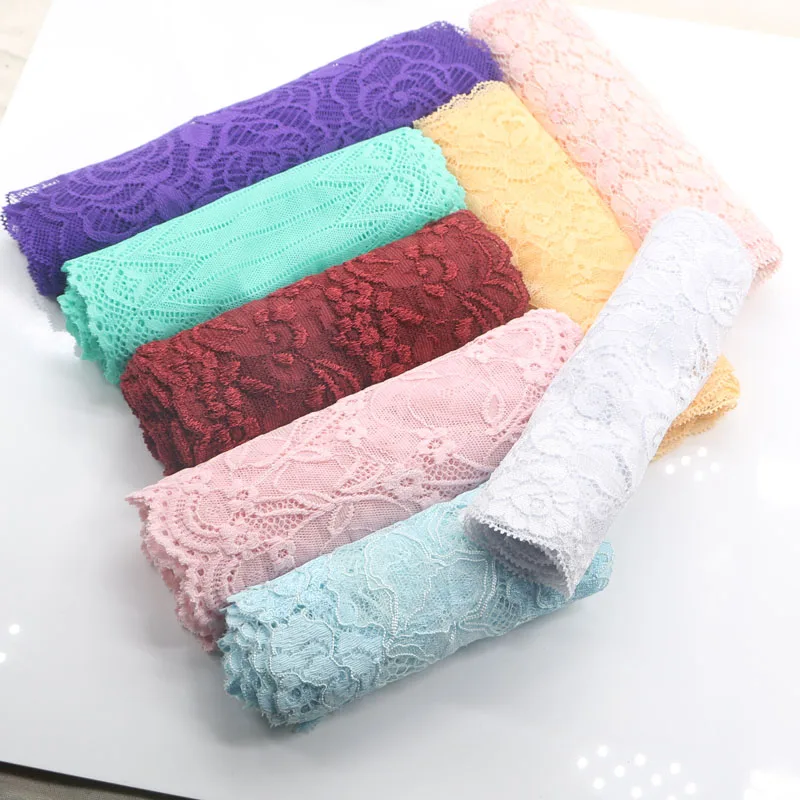 6-15CM random delivery 10 yards mixed elastic lace fabric