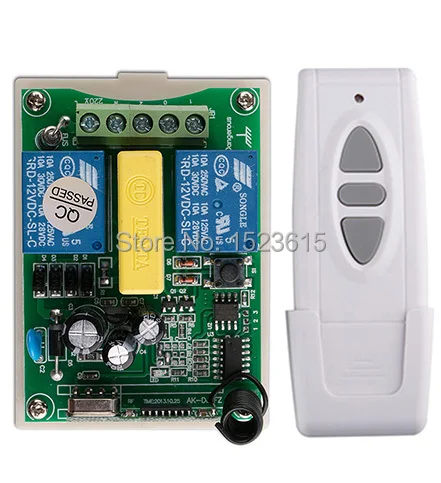 

AC220V 2CH Wireless Remote Control Switch Motor Positive &negative Receiver + Transmitters for Appliances Gate Garage Door