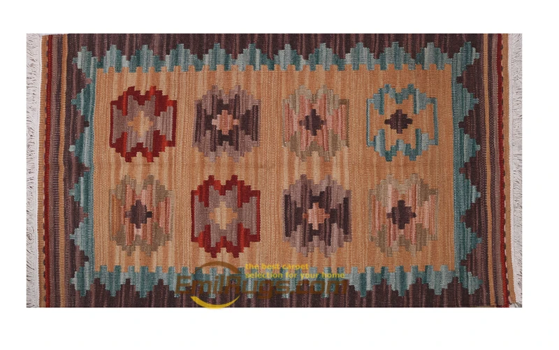 Kilim Carpet Wool Hand Knitted Carpets Runner Carpet For Home Decoration Rectangle Carpet Wool Knitting Carpets