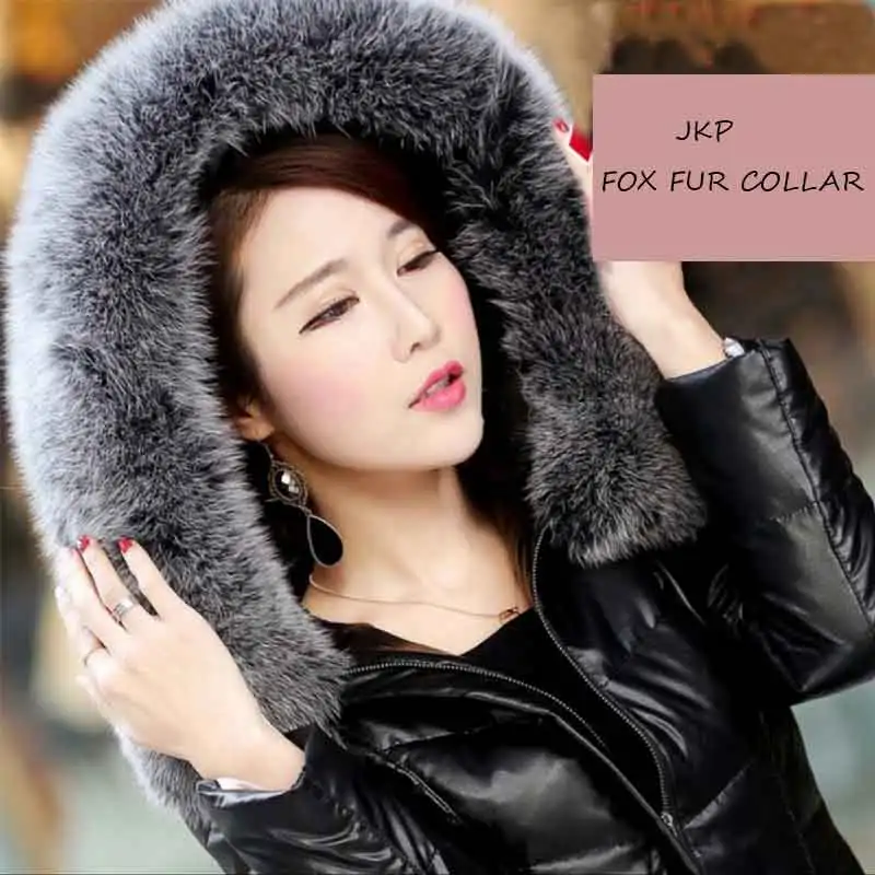 JKP 2024 winter real fox fur collar natural fur collar 70 cm long real fur scarf multicolor optional