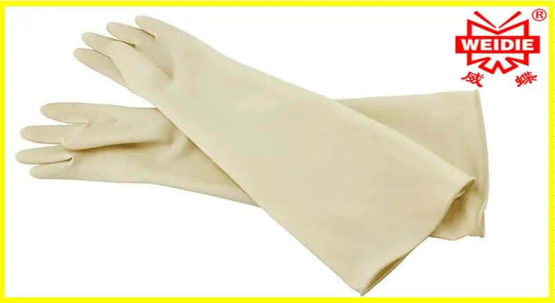 Guantes de látex para trabajo, manoplas blancas y negras de 50CM, resistentes al agua, antideslizantes, arbeitshandschuhe, más largos, Envío Gratis