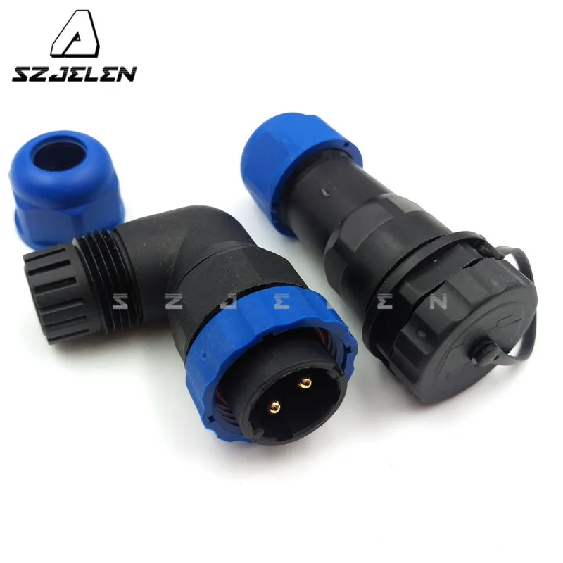 SD20TA-ZP ,90 Degree Elbow Waterproof Connectors 2 Pin, Cable Docking Connector Male And Female Rat, Device Power Plug Socket