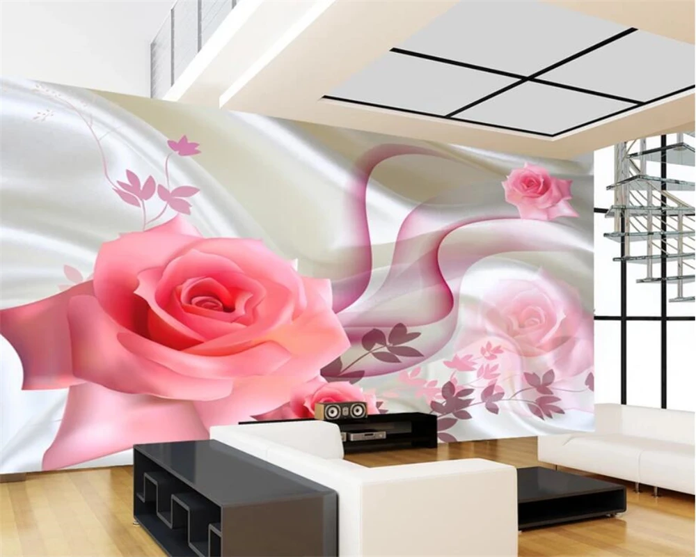 

Beibehang Home decor murals boutique modern minimalist rose TV background living room bedroom background wall mural 3d wallpaper