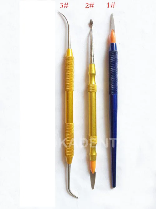 Kit de ferramentas para escultura em alumínio para dentista, conjunto de 3 peças de ferramentas para laboratório dentário com faca cirúrgica
