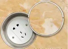 Spiral circular socket 304 stainless steel waterproof five-hole three-plug mall marble invisible floor socket