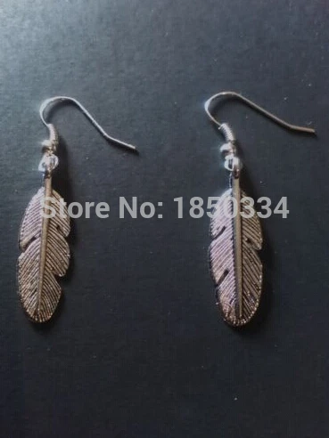 50 Pairs Fashion Vintage Feather  Charms Dangle Earrings For Women Gift   DIY Jewelry  Wholesale  Z173