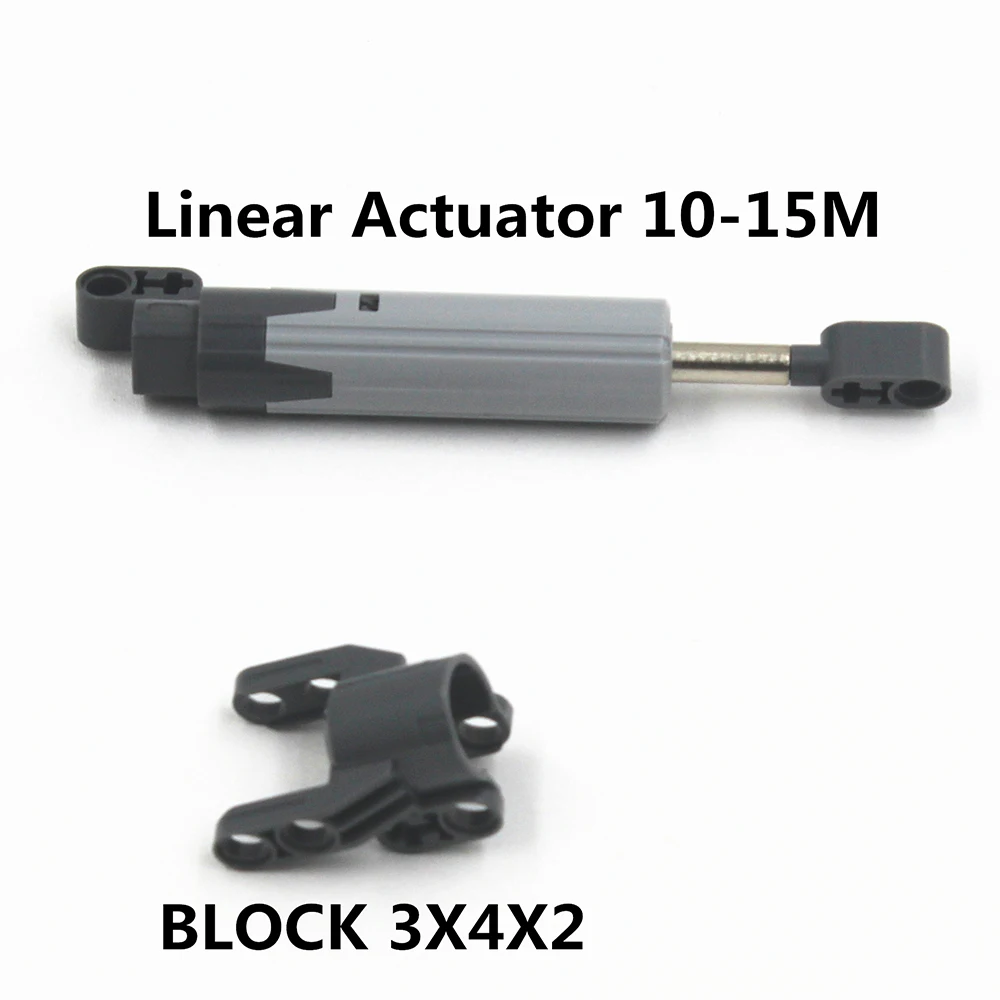 MOC Building Blocks Self-Locking Bricks 1pcs Linear Actuator 10-15M & 1pcs BLOCK 3X4X2 compatible with Lego 61927b+61904