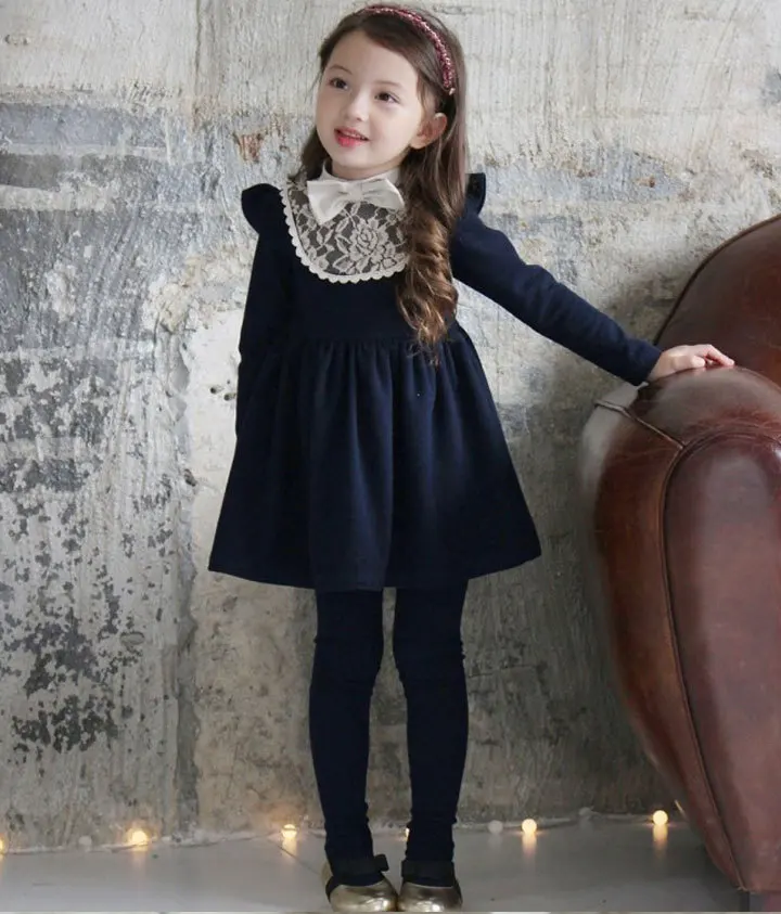 toddler girl winter dresses baby little girls cotton warm princess dresses kids girl thick lace dresses bow 2 3 4 5 6 7 years image 3
