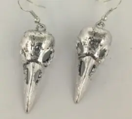 Hummingbird Hoop Earring Goth Raven Crow Bird Skull Gothic Jewelry