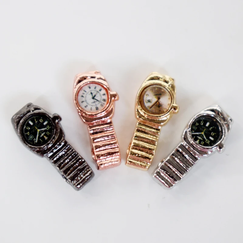 Umedolly 4pcs/lot 1:12 Scale Miniature Watch for Dollhouse Decor Mini Furniture Toy Accessories