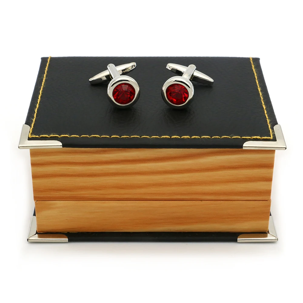 iGame New Arrival Crystal Cuff Links Brass Material Red Color Stone Design Gift For Man Free Shipping