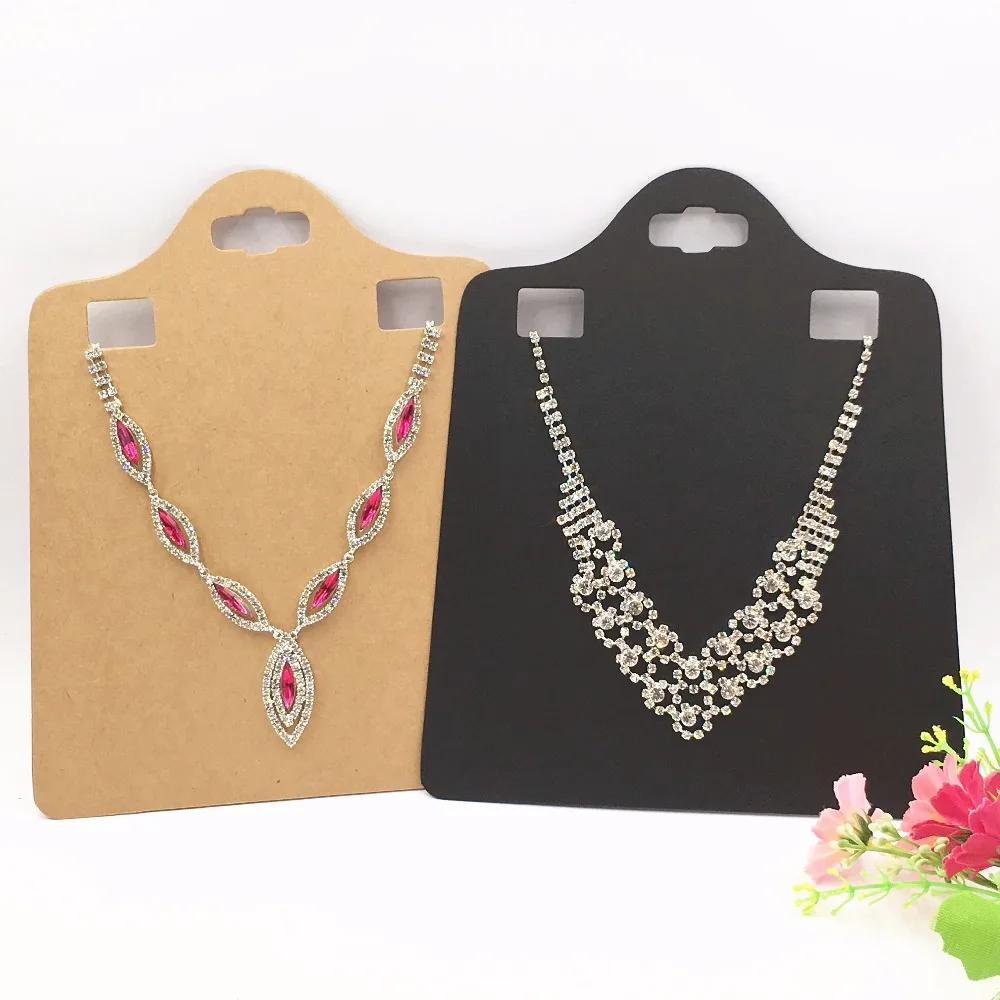 30pcs/lot Kraft Paper Blank Brown Pendant Card Big Size Necklace Cards Plain Jewelry Necklace Packaging Display Cards