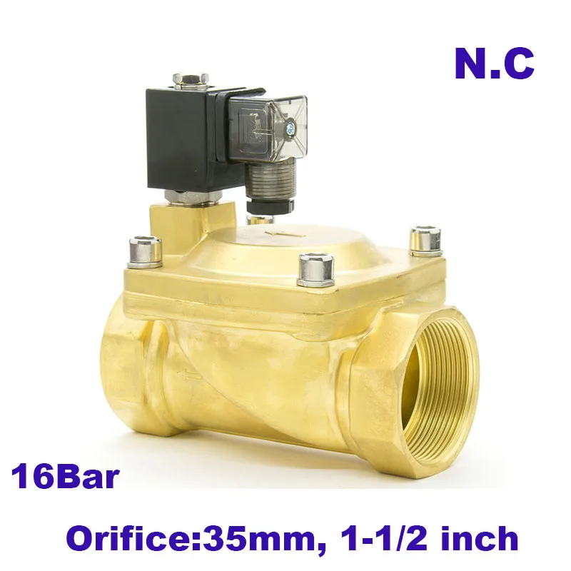 GOGO 2 way Pilot Diaphragm Brass 220v ac 24vdc water pneumatic normally closed electric Solenoid Valve 1 1/2"