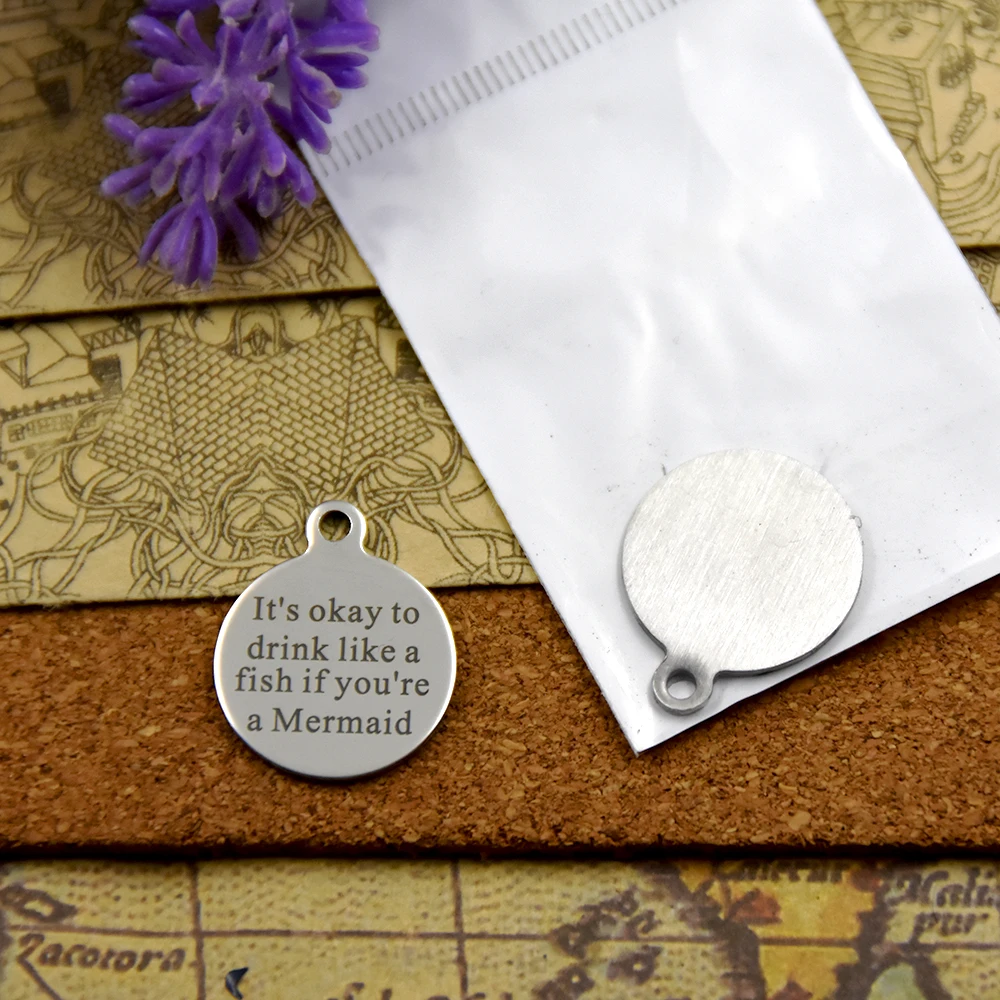 20 шт.-подвески из нержавеющей стали «можно пить как рыбу, если вы Русалка» 5 стилей для выбора подвесок DIY