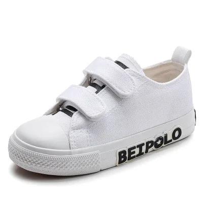 Children's shoes 2022 spring and autumn new girls /boys letter canvas shoes small white shoes